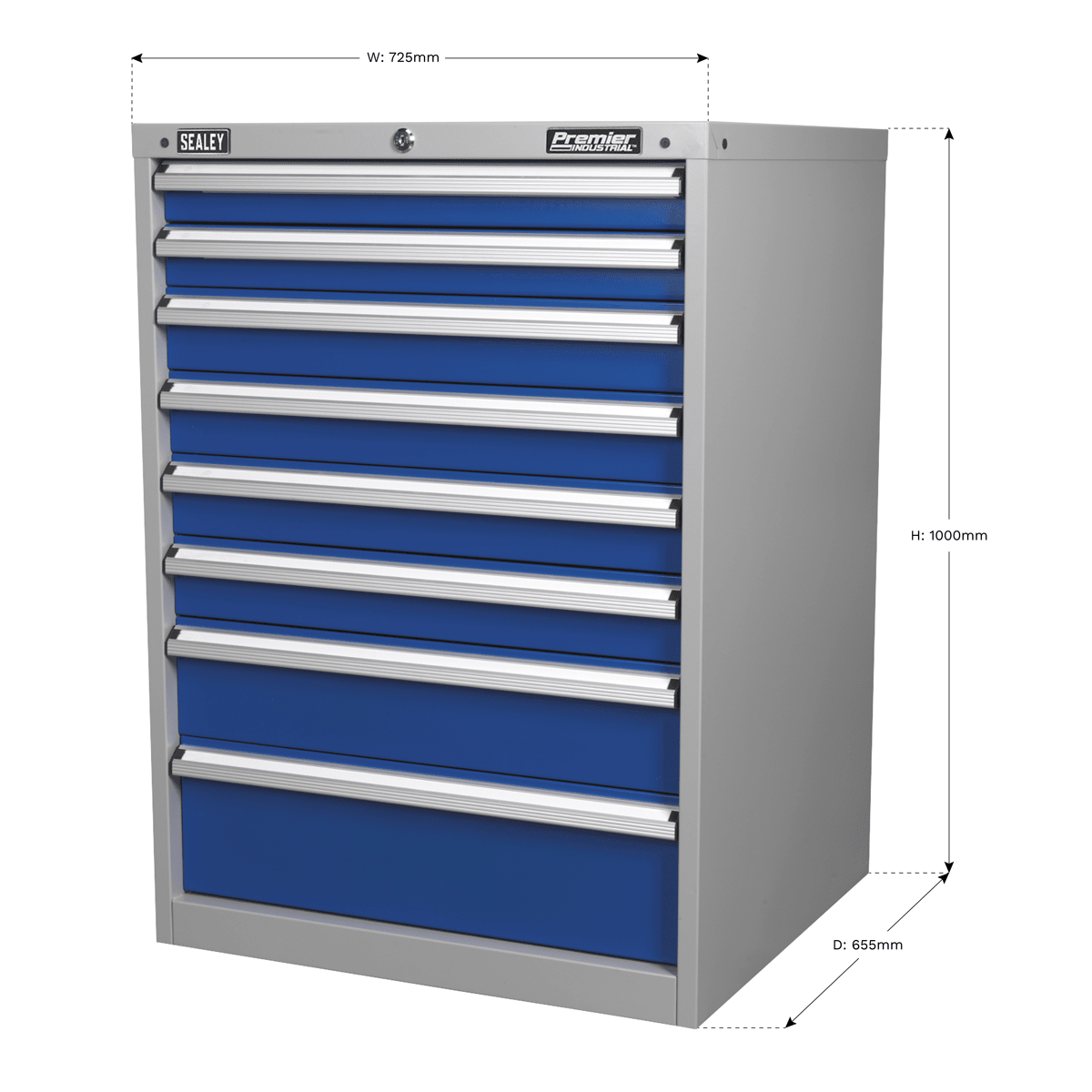 Sealey API7238 Premier Industrial™ Cabinet 8 Drawer - API7238 - Sealey Tools UK - Trade Counter Direct