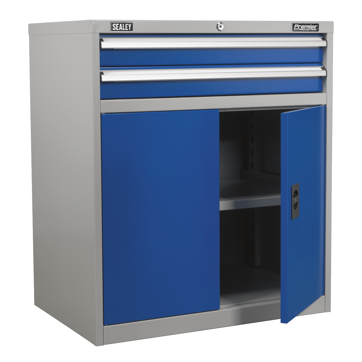 Sealey API8810 Premier Industrial™ Industrial Cabinet with 2 Drawers & 1 Shelf - API8810 - Sealey Tools UK - Trade Counter Direct