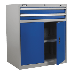 Sealey API8810 Premier Industrial™ Industrial Cabinet with 2 Drawers & 1 Shelf - API8810 - Sealey Tools UK - Trade Counter Direct