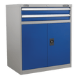 Sealey API8810 Premier Industrial™ Industrial Cabinet with 2 Drawers & 1 Shelf - API8810 - Sealey Tools UK - Trade Counter Direct