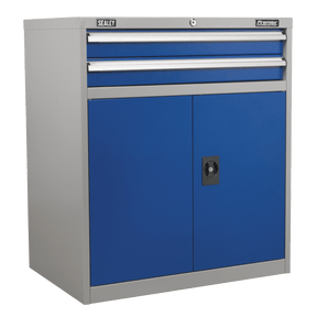 Sealey API8810 Premier Industrial™ Industrial Cabinet with 2 Drawers & 1 Shelf - API8810 - Sealey Tools UK - Trade Counter Direct