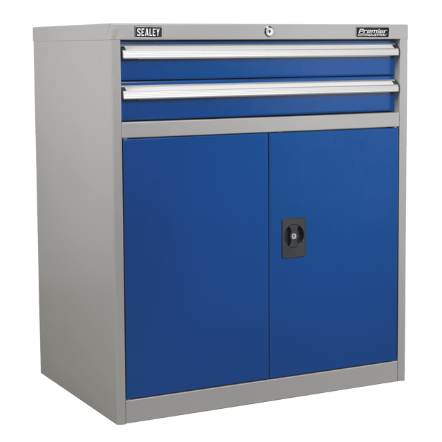 Sealey API8810 Premier Industrial™ Industrial Cabinet with 2 Drawers & 1 Shelf - API8810 - Sealey Tools UK - Trade Counter Direct