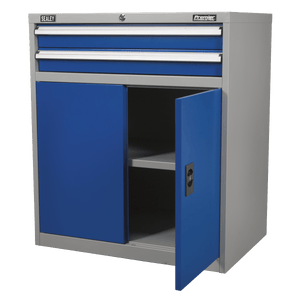 Sealey API8810 Premier Industrial™ Industrial Cabinet with 2 Drawers & 1 Shelf - API8810 - Sealey Tools UK - Trade Counter Direct