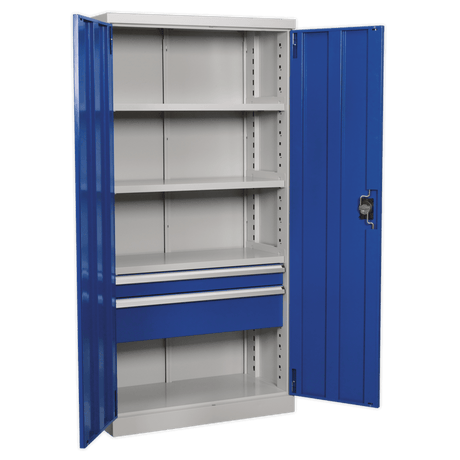 Sealey APICCOMBO2 Industrial Cabinet 2 Drawer 3 Shelf 1800mm - APICCOMBO2 - Sealey Tools UK - Trade Counter Direct
