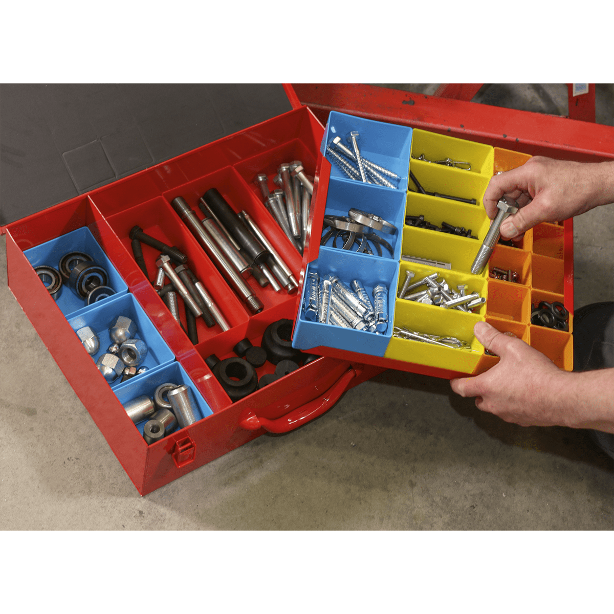 Sealey APMC27 2-Layer Metal Case with 27 Storage Bins - APMC27 - Sealey Tools UK - Trade Counter Direct