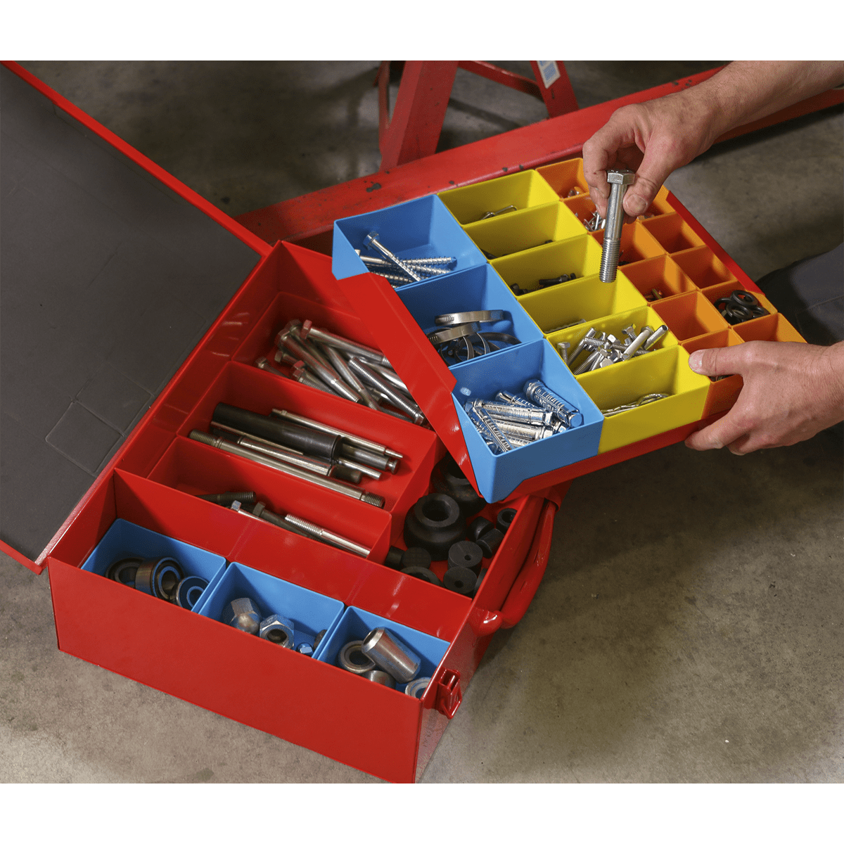 Sealey APMC27 2-Layer Metal Case with 27 Storage Bins - APMC27 - Sealey Tools UK - Trade Counter Direct