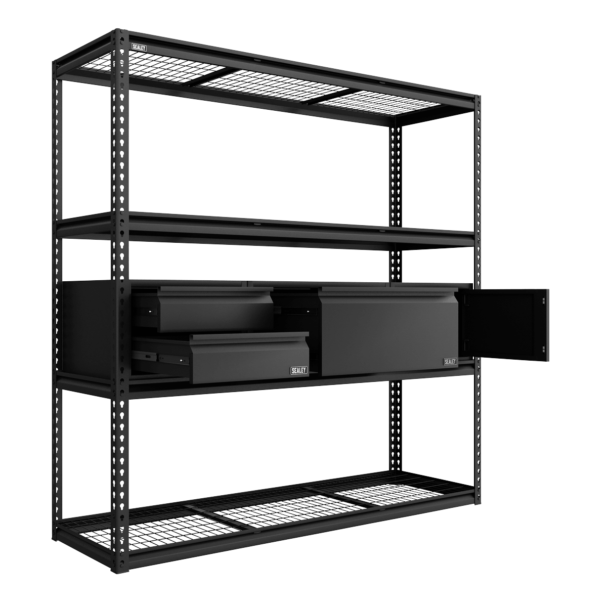 Sealey APMRCOMBO1 Heavy-Duty Modular Racking Kit with 3 Storage Units - APMRCOMBO1 - Sealey Tools UK - Trade Counter Direct