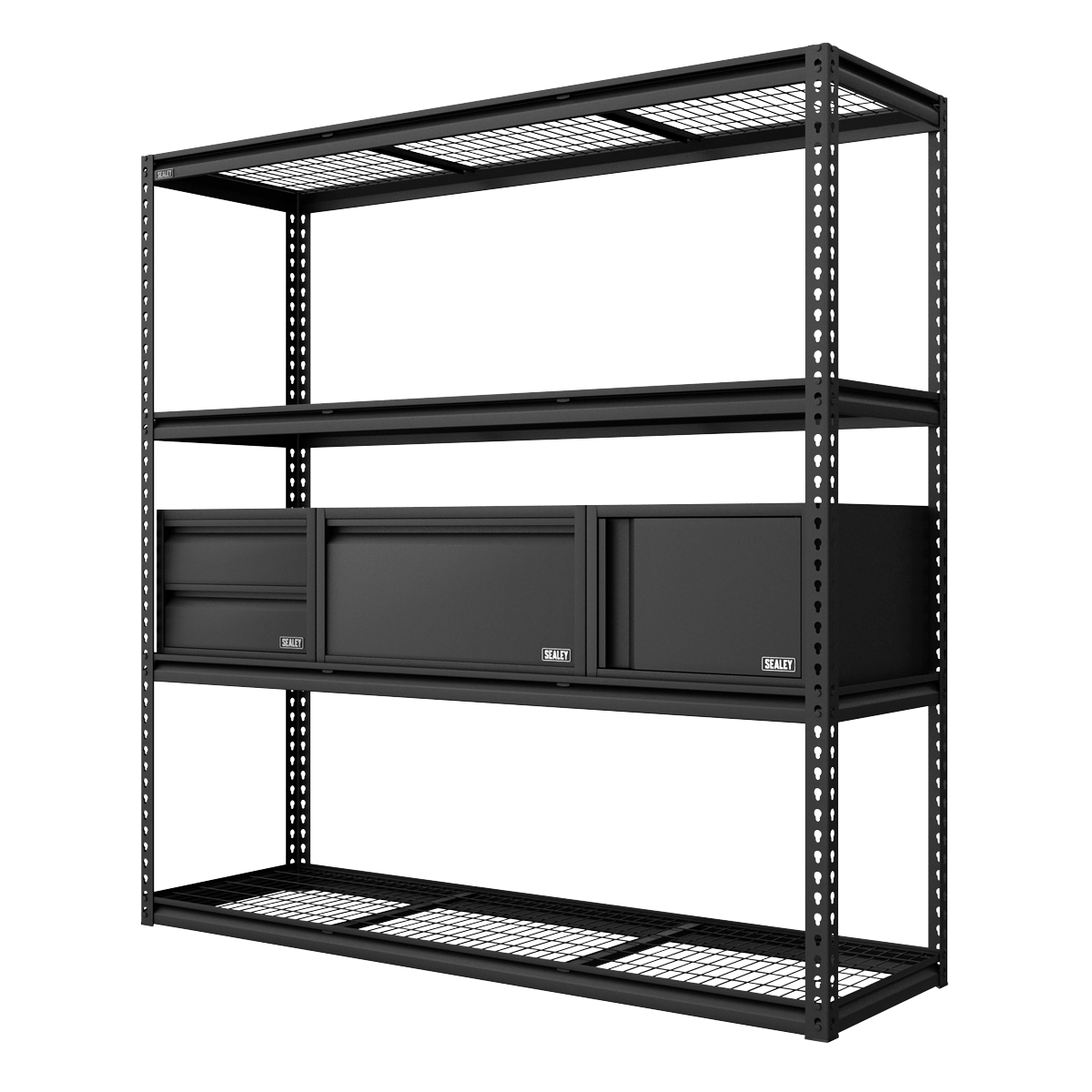 Sealey APMRCOMBO1 Heavy-Duty Modular Racking Kit with 3 Storage Units - APMRCOMBO1 - Sealey Tools UK - Trade Counter Direct