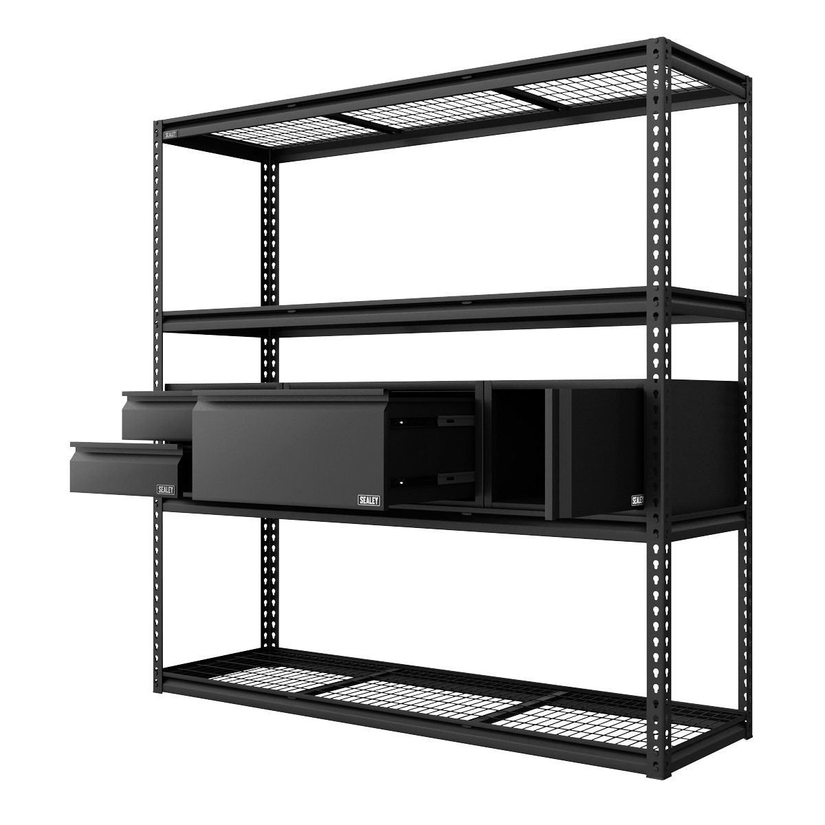 Sealey APMRCOMBO1 Heavy-Duty Modular Racking Kit with 3 Storage Units - APMRCOMBO1 - Sealey Tools UK - Trade Counter Direct