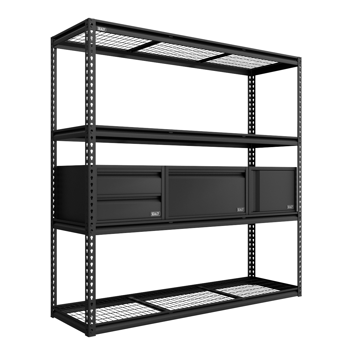 Sealey APMRCOMBO1 Heavy-Duty Modular Racking Kit with 3 Storage Units - APMRCOMBO1 - Sealey Tools UK - Trade Counter Direct