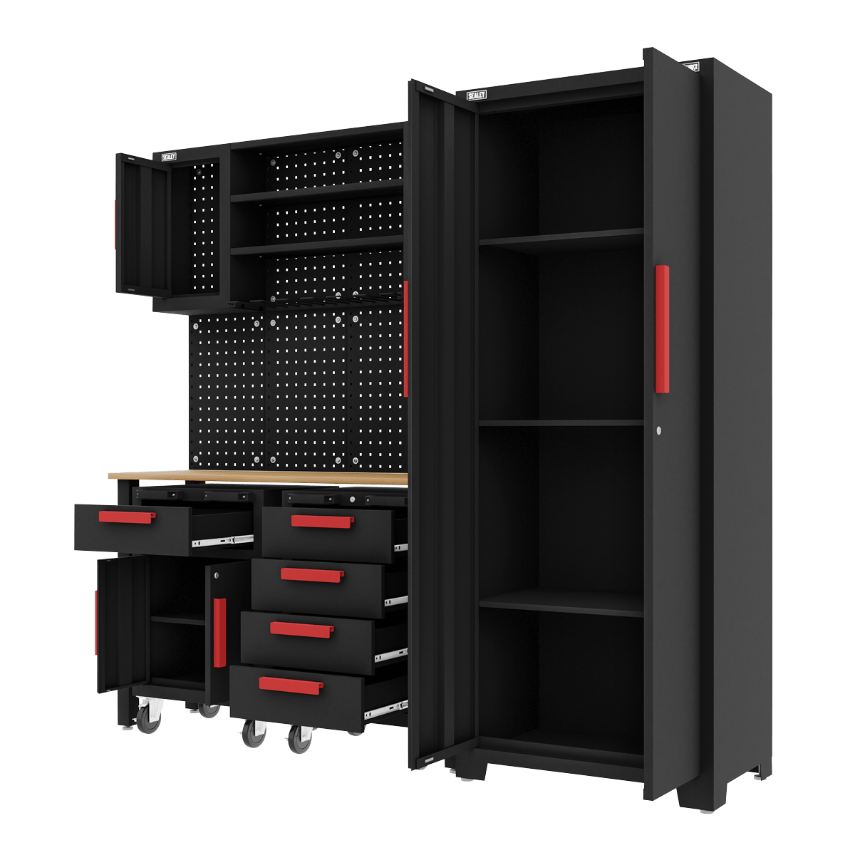 Sealey APMS12OP American PRO® Complete Garage Storage System with 2 Mobile Trolleys - APMS12OP - Sealey Tools UK - Trade Counter Direct