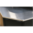 Sealey APMS19 Premier™ Stainless Steel Corner Worktop 930mm - APMS19 - Sealey Tools UK - Trade Counter Direct