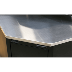 Sealey APMS19 Premier™ Stainless Steel Corner Worktop 930mm - APMS19 - Sealey Tools UK - Trade Counter Direct