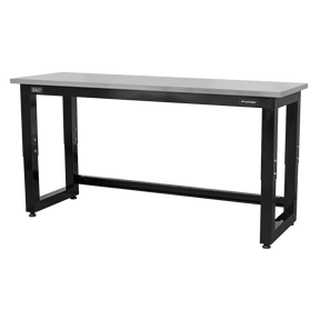 Sealey APMS23 Steel Adjustable Workbench with Stainless Steel Worktop 1830mm - Heavy - Duty - APMS23 - Sealey Tools UK - Trade Counter Direct