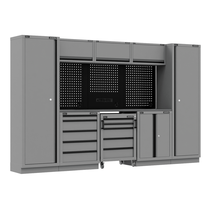 Sealey APMSBESTACK01SS Superline PRO® Black Edition Storage System with Stainless Worktop 3.24m - APMSBESTACK01SS - Sealey Tools UK - Trade Counter Direct