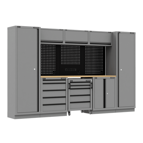 Sealey APMSBESTACK01W Superline PRO® Black Edition Storage System with Rubber Wood Worktop 3.24m - APMSBESTACK01W - Sealey Tools UK - Trade Counter Direct