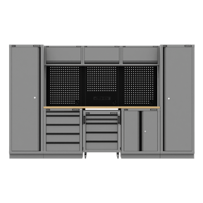 Sealey APMSBESTACK01W Superline PRO® Black Edition Storage System with Rubber Wood Worktop 3.24m - APMSBESTACK01W - Sealey Tools UK - Trade Counter Direct
