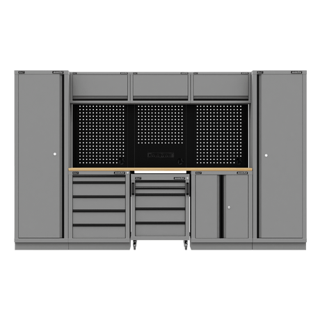 Sealey APMSBESTACK01W Superline PRO® Black Edition Storage System with Rubber Wood Worktop 3.24m - APMSBESTACK01W - Sealey Tools UK - Trade Counter Direct