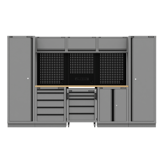 Sealey APMSBESTACK01W Superline PRO® Black Edition Storage System with Rubber Wood Worktop 3.24m - APMSBESTACK01W - Sealey Tools UK - Trade Counter Direct