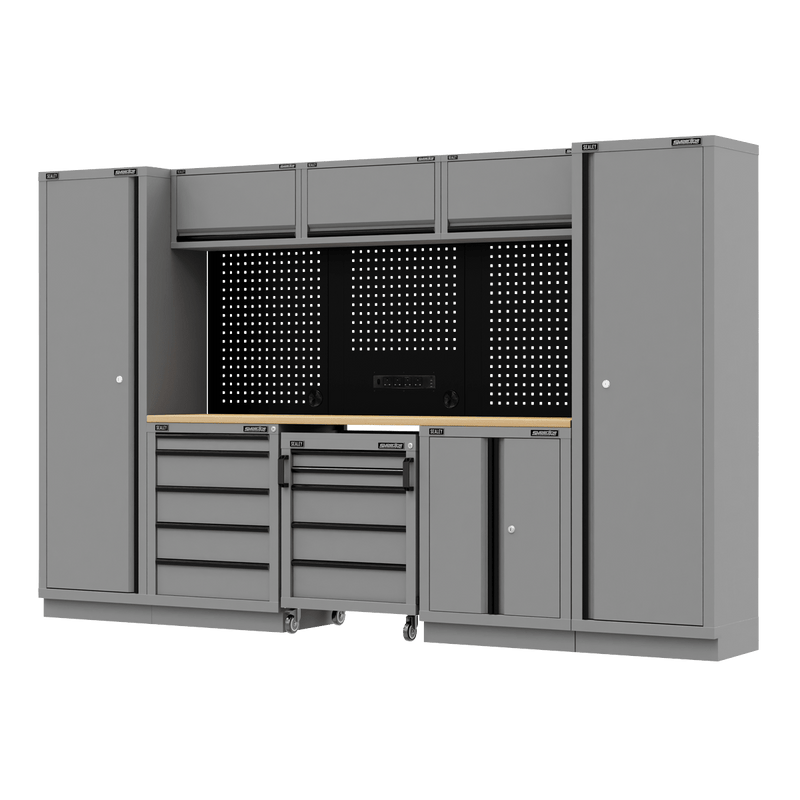 Sealey APMSBESTACK01W Superline PRO® Black Edition Storage System with Rubber Wood Worktop 3.24m - APMSBESTACK01W - Sealey Tools UK - Trade Counter Direct
