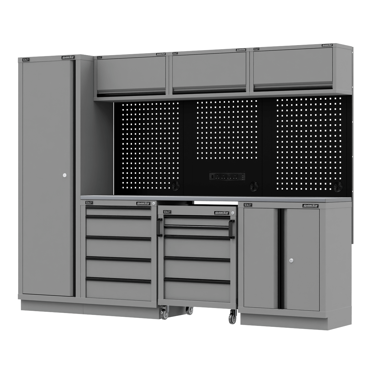 Sealey APMSBESTACK02SS Superline PRO® Black Edition Storage System with Stainless Worktop 2.64m - APMSBESTACK02SS - Sealey Tools UK - Trade Counter Direct