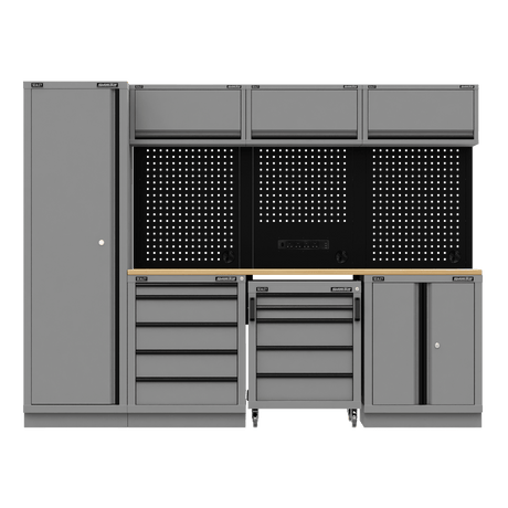 Sealey APMSBESTACK02W Superline PRO® Black Edition Storage System with Rubber Wood Worktop 2.64m - APMSBESTACK02W - Sealey Tools UK - Trade Counter Direct