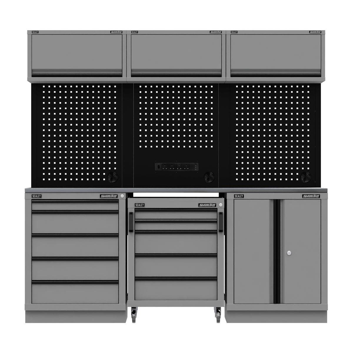 Sealey APMSBESTACK03SS Superline PRO® Black Edition Storage System with Stainless Worktop 2.04m - APMSBESTACK03SS - Sealey Tools UK - Trade Counter Direct