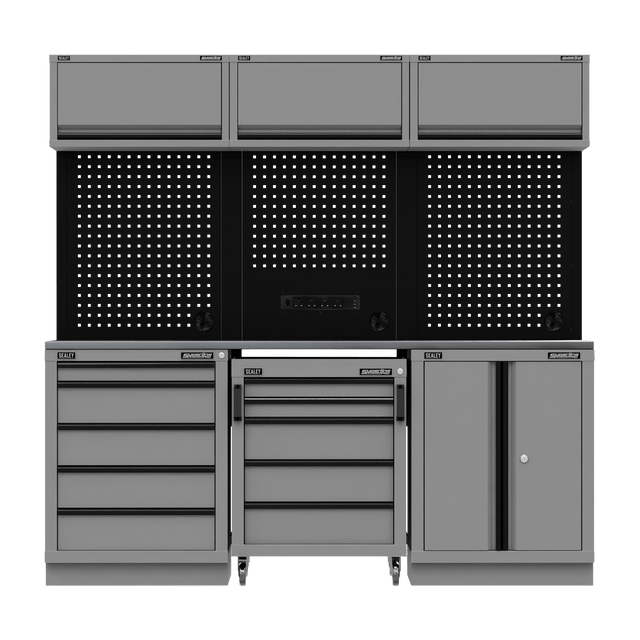 Sealey APMSBESTACK03SS Superline PRO® Black Edition Storage System with Stainless Worktop 2.04m - APMSBESTACK03SS - Sealey Tools UK - Trade Counter Direct