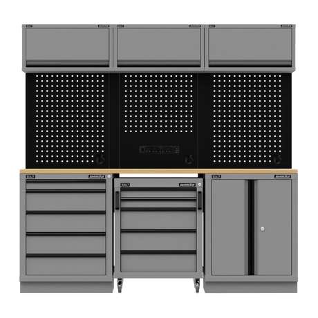 Sealey APMSBESTACK03W Superline PRO® Black Edition Storage System with Rubber Wood Worktop 2.04m - APMSBESTACK03W - Sealey Tools UK - Trade Counter Direct