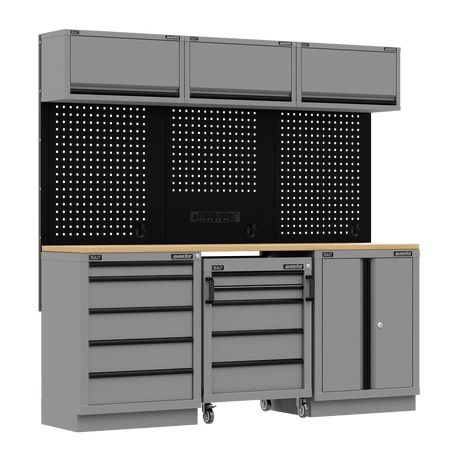 Sealey APMSBESTACK03W Superline PRO® Black Edition Storage System with Rubber Wood Worktop 2.04m - APMSBESTACK03W - Sealey Tools UK - Trade Counter Direct