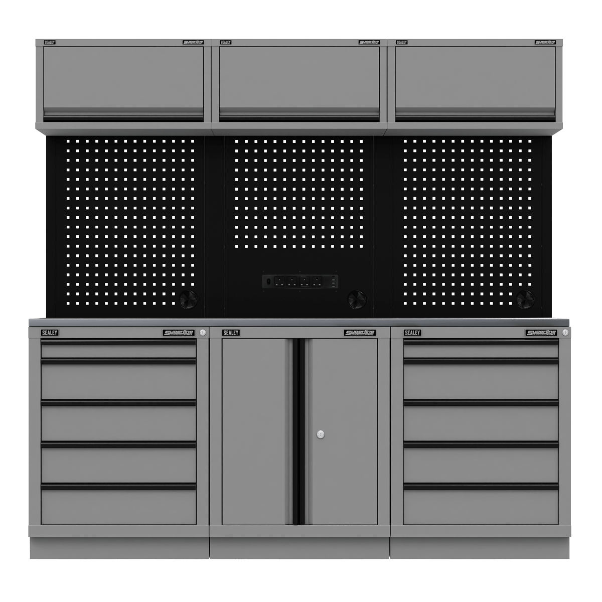 Sealey APMSBESTACK04SS Superline PRO® Black Edition Storage System with Stainless Worktop 2.04m - APMSBESTACK04SS - Sealey Tools UK - Trade Counter Direct