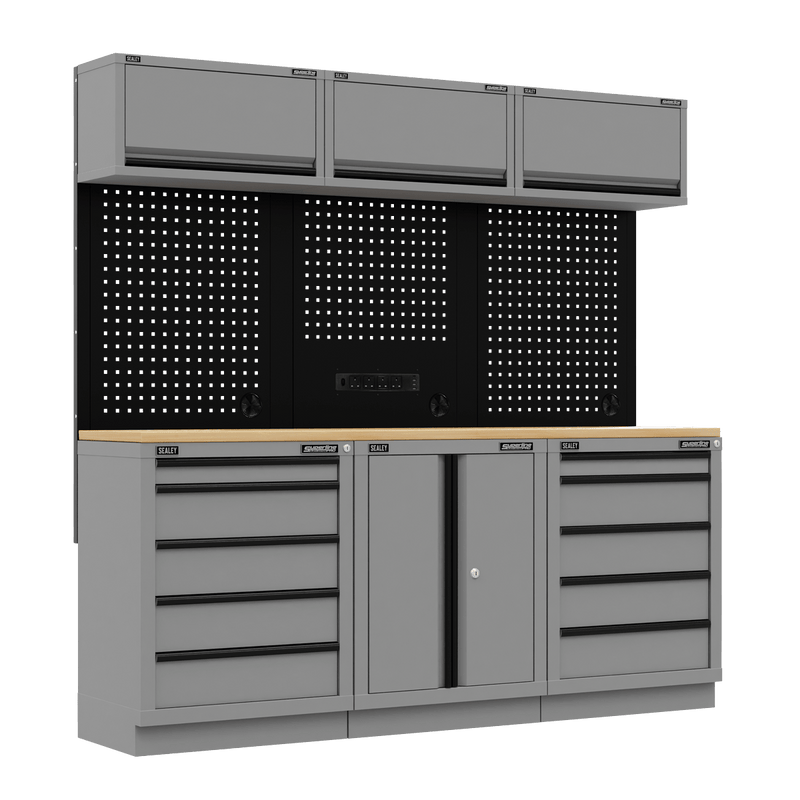 Sealey APMSBESTACK04WW Superline PRO® Black Edition Storage System with Rubber Wood Worktop 2.04m - APMSBESTACK04WW - Sealey Tools UK - Trade Counter Direct