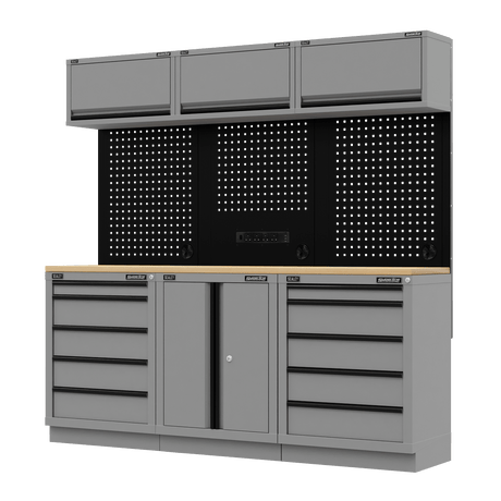 Sealey APMSBESTACK04WW Superline PRO® Black Edition Storage System with Rubber Wood Worktop 2.04m - APMSBESTACK04WW - Sealey Tools UK - Trade Counter Direct