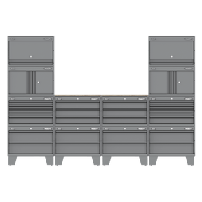Sealey APMSCCOMBO1 Superline PRO® Storage System with Rubber Wood Worktop 2.7m - APMSCCOMBO1 - Sealey Tools UK - Trade Counter Direct