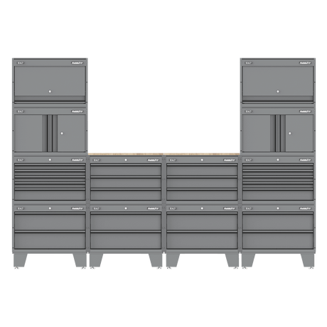 Sealey APMSCCOMBO1 Superline PRO® Storage System with Rubber Wood Worktop 2.7m - APMSCCOMBO1 - Sealey Tools UK - Trade Counter Direct
