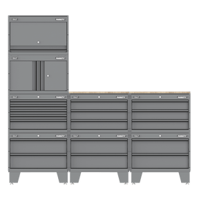 Sealey APMSCCOMBO2 Superline PRO® Storage System with Rubber Wood Worktop 2.03m - APMSCCOMBO2 - Sealey Tools UK - Trade Counter Direct