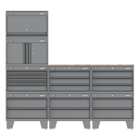 Sealey APMSCCOMBO2 Superline PRO® Storage System with Rubber Wood Worktop 2.03m - APMSCCOMBO2 - Sealey Tools UK - Trade Counter Direct