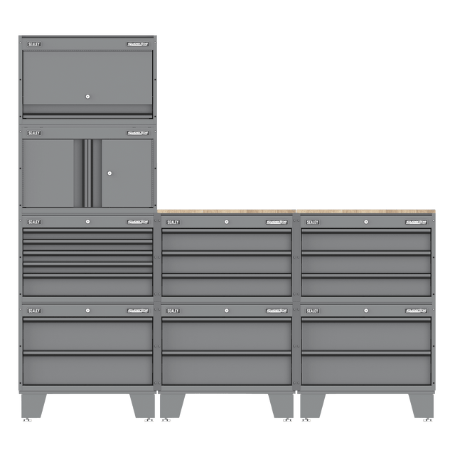 Sealey APMSCCOMBO2 Superline PRO® Storage System with Rubber Wood Worktop 2.03m - APMSCCOMBO2 - Sealey Tools UK - Trade Counter Direct