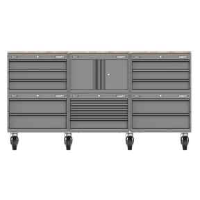 Sealey APMSCCOMBO4 Superline PRO® Storage System with Rubber Wood Worktop 2.03m - APMSCCOMBO4 - Sealey Tools UK - Trade Counter Direct