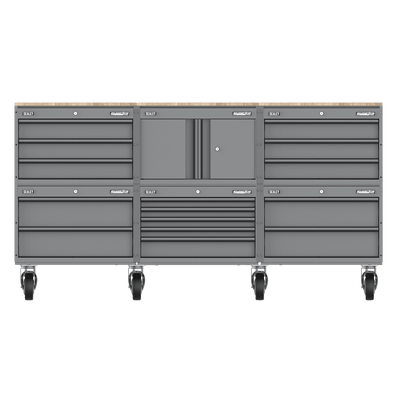 Sealey APMSCCOMBO4 Superline PRO® Storage System with Rubber Wood Worktop 2.03m - APMSCCOMBO4 - Sealey Tools UK - Trade Counter Direct