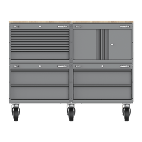 Sealey APMSCCOMBO5 Superline PRO® Storage System with Rubber Wood Worktop 1.36m - APMSCCOMBO5 - Sealey Tools UK - Trade Counter Direct