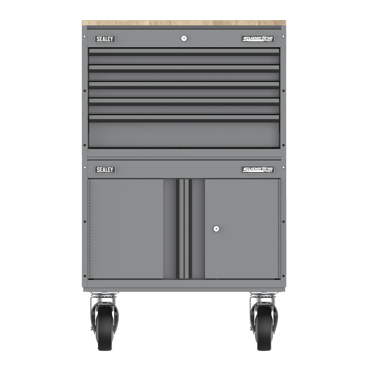 Sealey APMSCCOMBO7 Superline PRO® Storage System with Rubber Wood Worktop 678mm - APMSCCOMBO7 - Sealey Tools UK - Trade Counter Direct