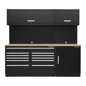 Sealey APMSCOMBO4W Premier 2.3m Storage System - Oak Worktop - APMSCOMBO4W - Sealey Tools UK - Trade Counter Direct