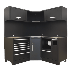 Sealey APMSCOMBO6SS Premier 1.7m Corner Storage System - Stainless Worktop - APMSCOMBO6SS - Sealey Tools UK - Trade Counter Direct