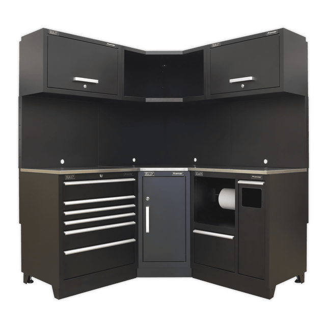 Sealey APMSCOMBO6SS Premier 1.7m Corner Storage System - Stainless Worktop - APMSCOMBO6SS - Sealey Tools UK - Trade Counter Direct