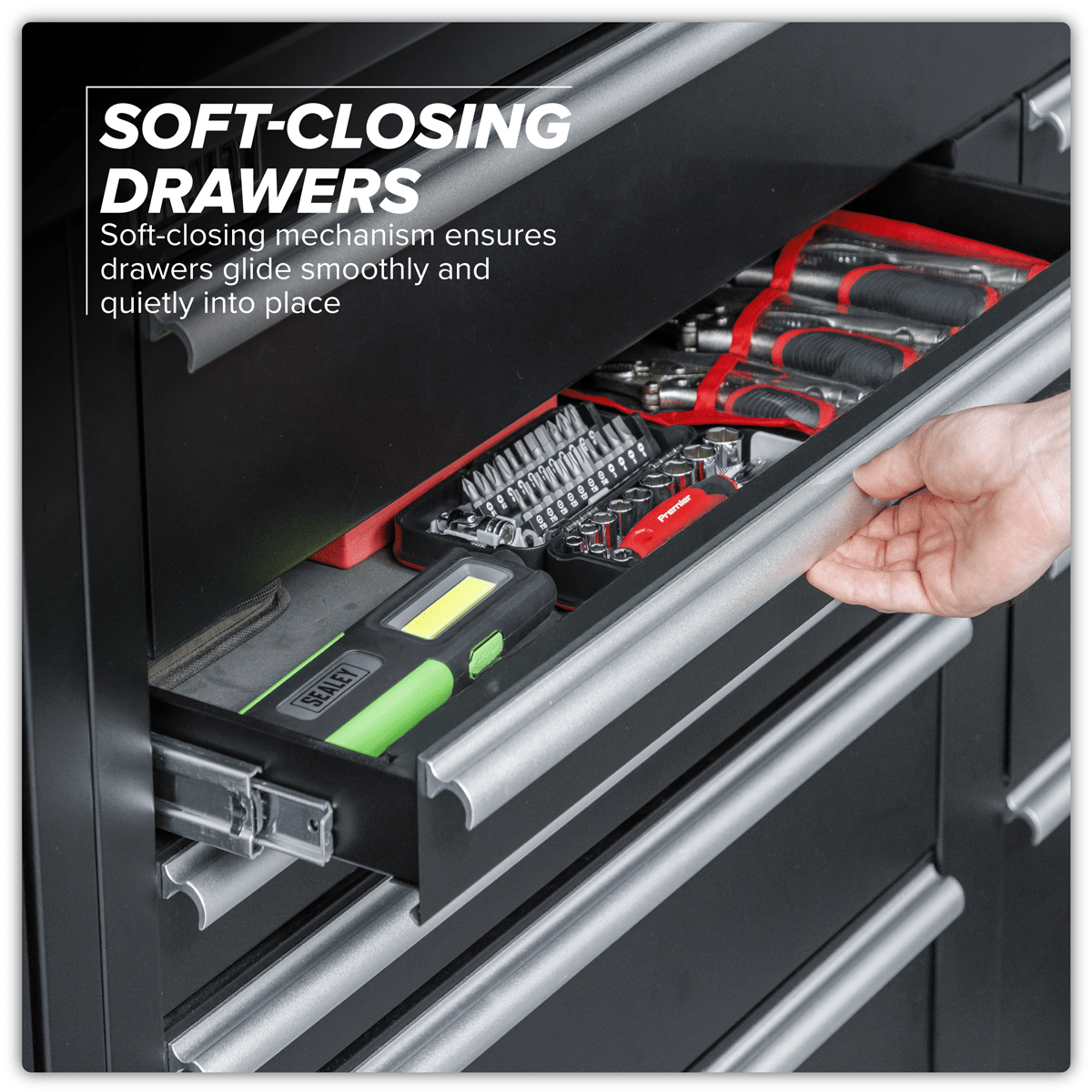 Sealey APMSCOMBO6W Premier™ Corner Storage System with Hardwood Worktop 1.71m - APMSCOMBO6W - Sealey Tools UK - Trade Counter Direct