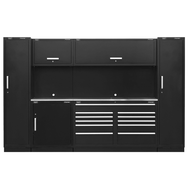 Sealey APMSCOMBO7SS Premier™ Storage System with Stainless Worktop 3.55m - APMSCOMBO7SS - Sealey Tools UK - Trade Counter Direct