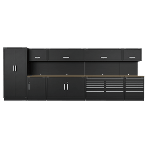 Sealey APMSOAK Premier™ Storage System with Hardwood Worktop 5.58m - APMSOAK - Sealey Tools UK - Trade Counter Direct