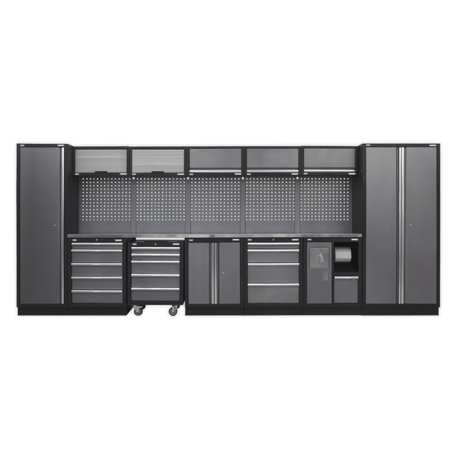 Sealey APMSSTACK01SS Superline Pro 4.9m Storage System - Stainless Worktop - APMSSTACK01SS - Sealey Tools UK - Trade Counter Direct