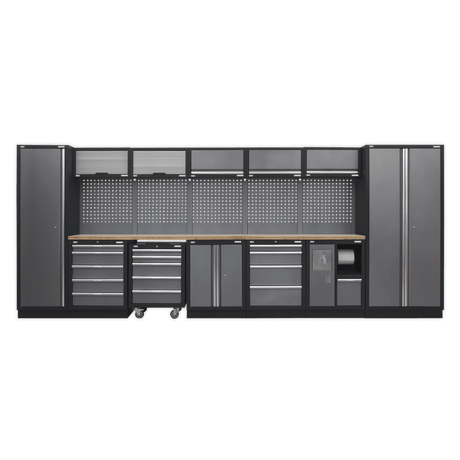 Sealey APMSSTACK01W Superline Pro 4.9m Storage System - Wood Worktop - APMSSTACK01W - Sealey Tools UK - Trade Counter Direct